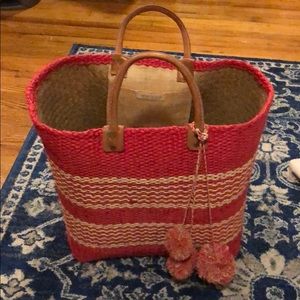 Red Striped Mar y Sol Beach Bag
